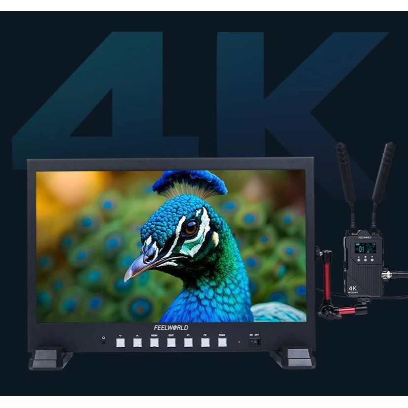 FEELWORLD WT1S 4K Transmisor de vídeo inalámbrico Intercomunicador dúplex Entrada dual HDMI y SDI Salida para transmisión en vivo Cámara para monitorear