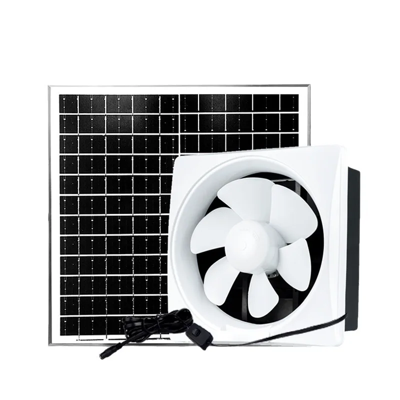 12V Solar Exhaust Fan Kit, Ventilation for Kitchen Bathroom, Industrial Pipe Negative Pressure Vent Fan