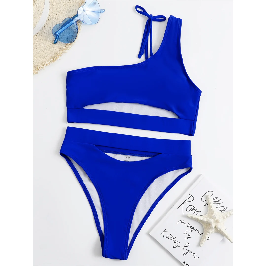 Sexy Badeanzug mit Ausschnitt im Bauchbereich, Damen-Bikini mit hoher Taille, zweiteiliges Bikini-Set, Badebekleidung, Damen-Badeanzug V2549 – Detail 23