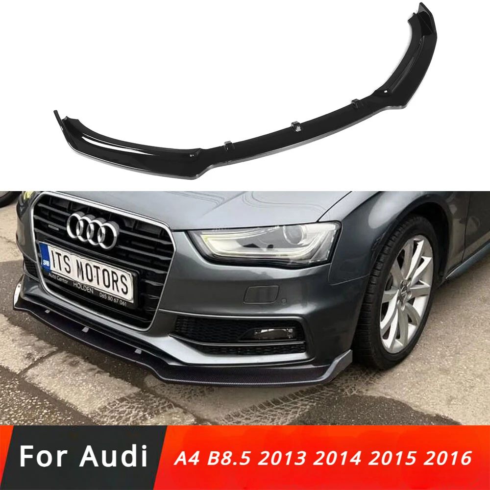 Dla Audi A4 B8.5 2013 2014 2015 2016 Przedni zderzak samochodowy Splitter Lip Spoiler Diffuser Protector Body Kit Spoiler Cover