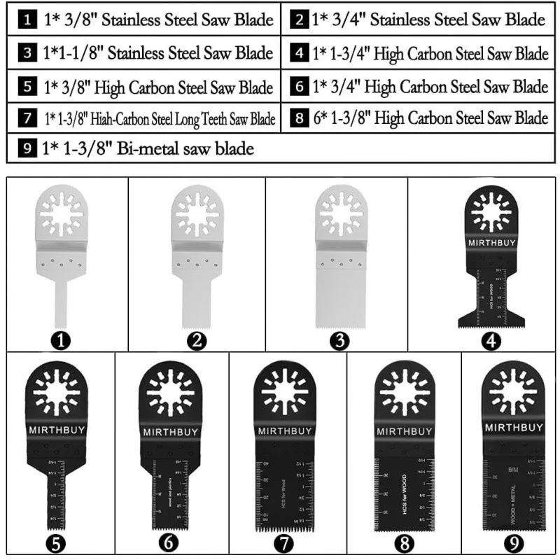 100pcs Multi-Function Saw Blades Oscillating Blade Bi-metal Precision Saw Tool for dewalt Renovator Cutting Accessories