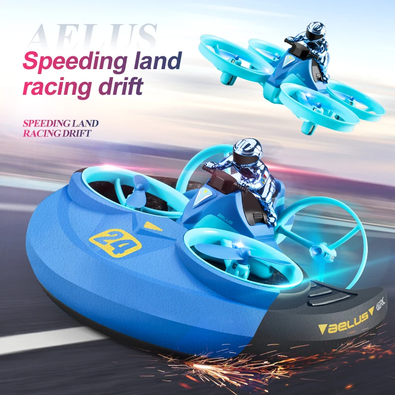 2025 Mini RC Drone Telecomando Ricaricabile 3 in 1 Quadcopter Barca 2.4G Giocattoli elicottero RC portatili