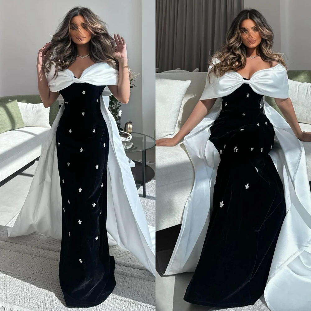 Maßgeschneidertes, gerades, elegantes, formelles Abendkleid mit U-Boot-Ausschnitt und modisches Temperament-Partykleid. Hochwertiges, zartes Ballkleid