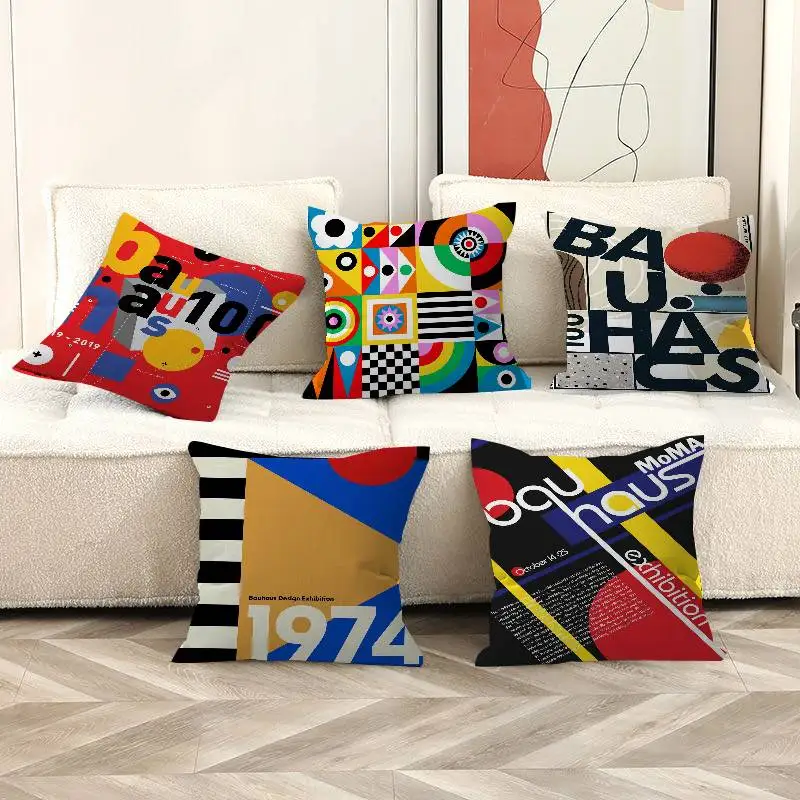 Colorful B-Bauhaus Pillow Gifts Home Office Furnishings Bedroom Sofa Car Cushion Cover case 45x45cm