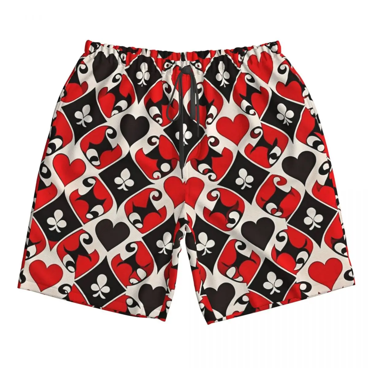 

Playing Cards Symbols Trunks Beach Board Shorts Casual Quick Dry Swim Summer Men Pants
