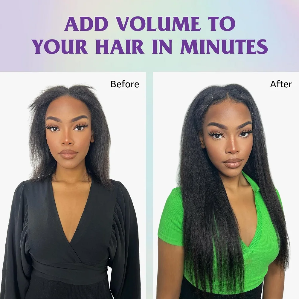 レミーヘアエクステンション クリップイン人毛 ジェットブラック ナチュラルヘア クリップインエクステンション ロングヘア用 ブラック クリップインヘアエクステンション