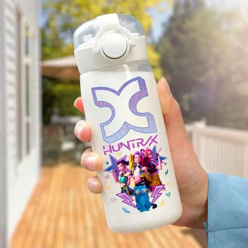 KPop شيطان الصيادين 600/400 مللي كوب بقشة K-POP HUNTR/X رومي ميرا زوي البلاستيك الأطفال زجاجة ماء حاوية القرع الشرب #6