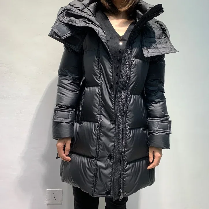 Doudoune pour femme de mode d'hiver, doudoune ajustée à capuche à lacets pour les déplacements domicile-travail