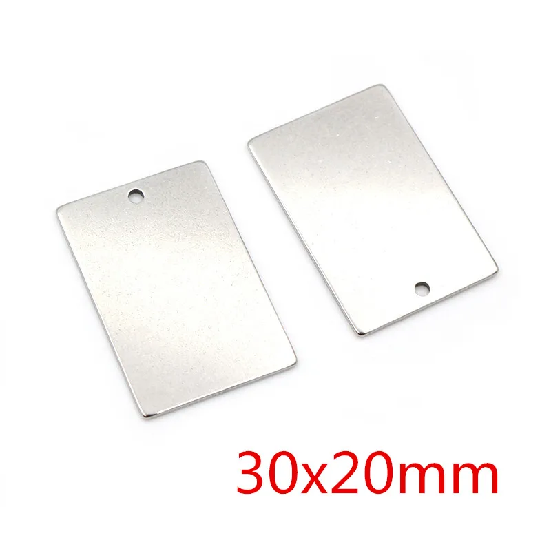 10pc/lot  No Fade Charms 316 Stainless Steel rectangle Charms for necklace pendant charms diy jewelry making