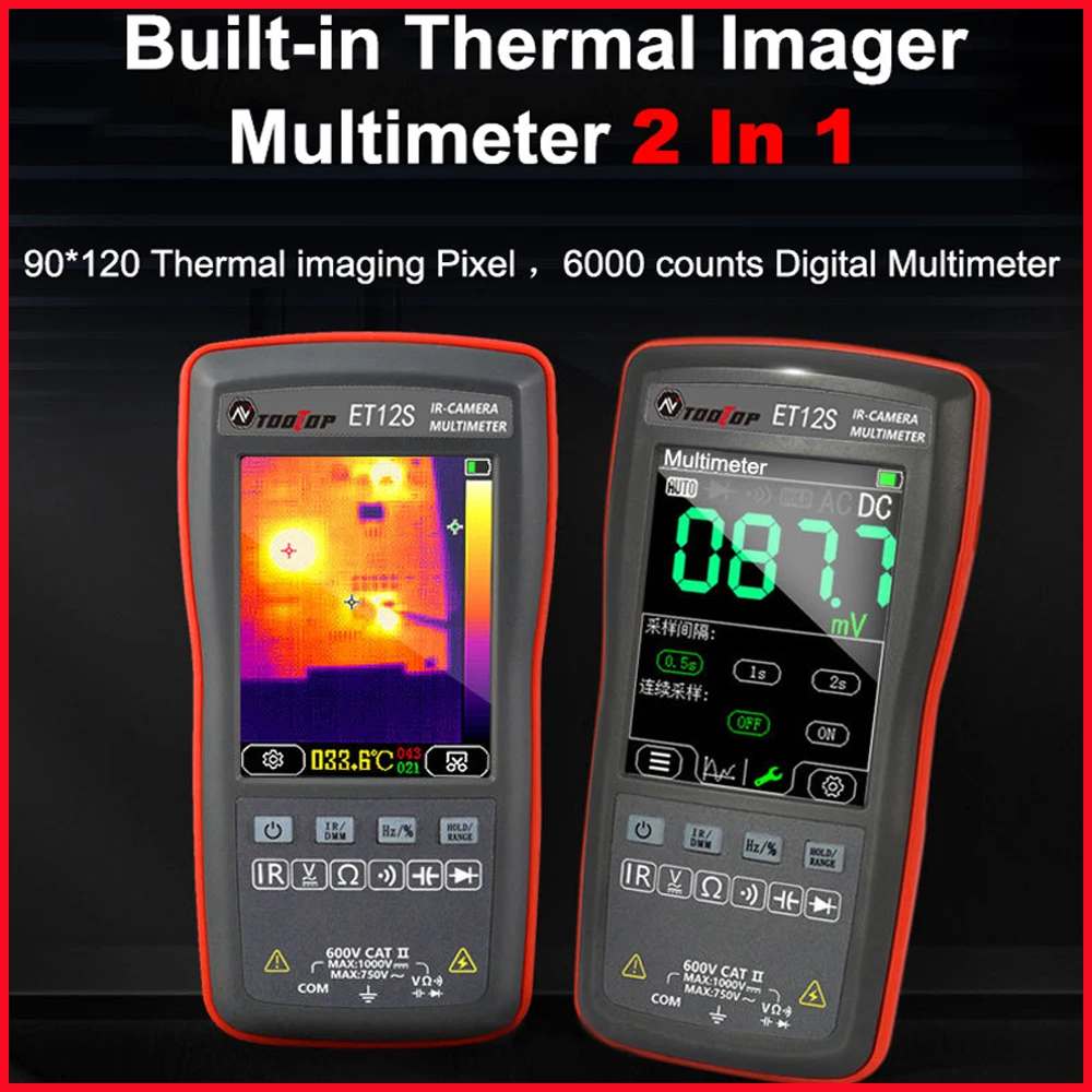 2In1 Thermal Camera Multimeter ET12S ET11S Touch Screen Electric Circuit Automobile Inspect IR Imager Multimeters