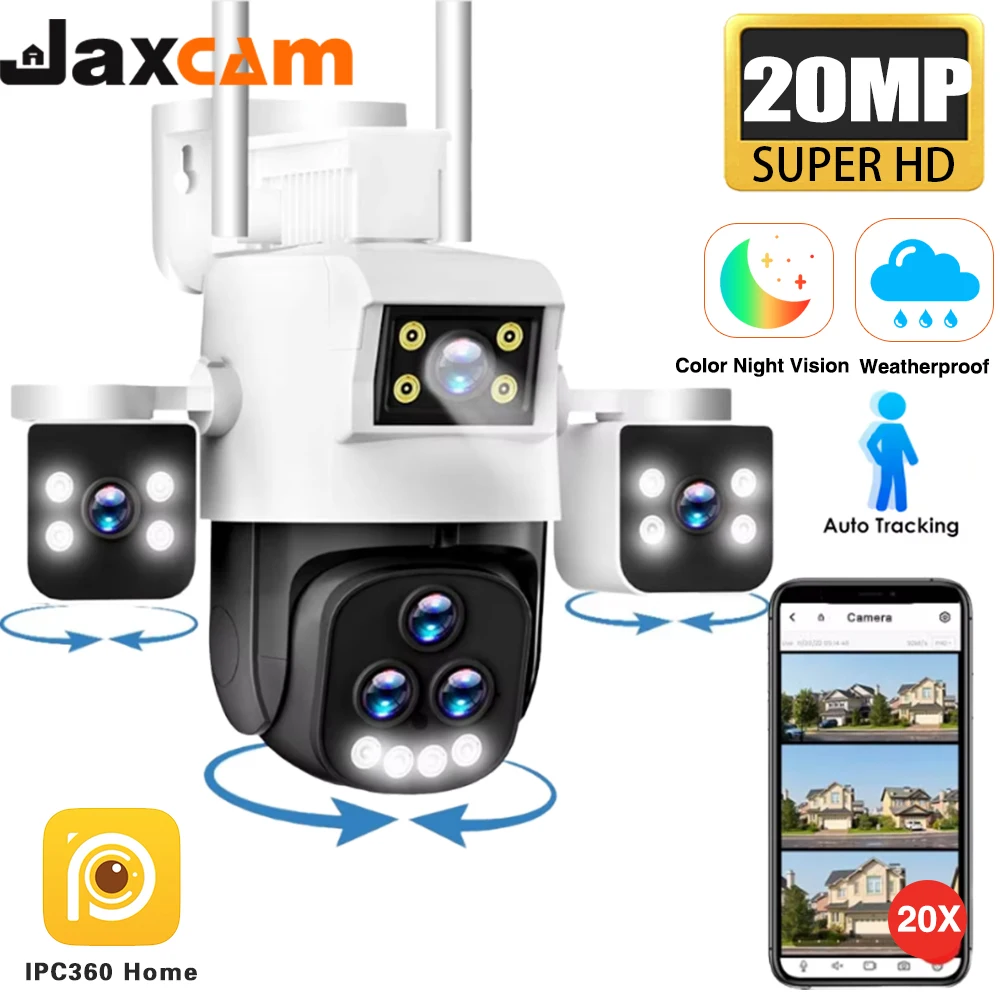 

WiFi PTZ Camera 20x Zoom HD 30MP Outdoor Camera Waterproof Night Vision Two-way Intercom IPC360 HOME IP Camera Mobile Tracking