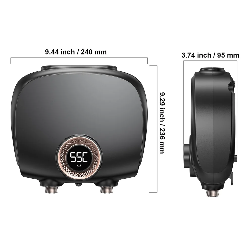 7KW Electric Tankless Water Heater Instant Hot Boiler Compact Design Digital Control Real-time Leakage Detection Constant