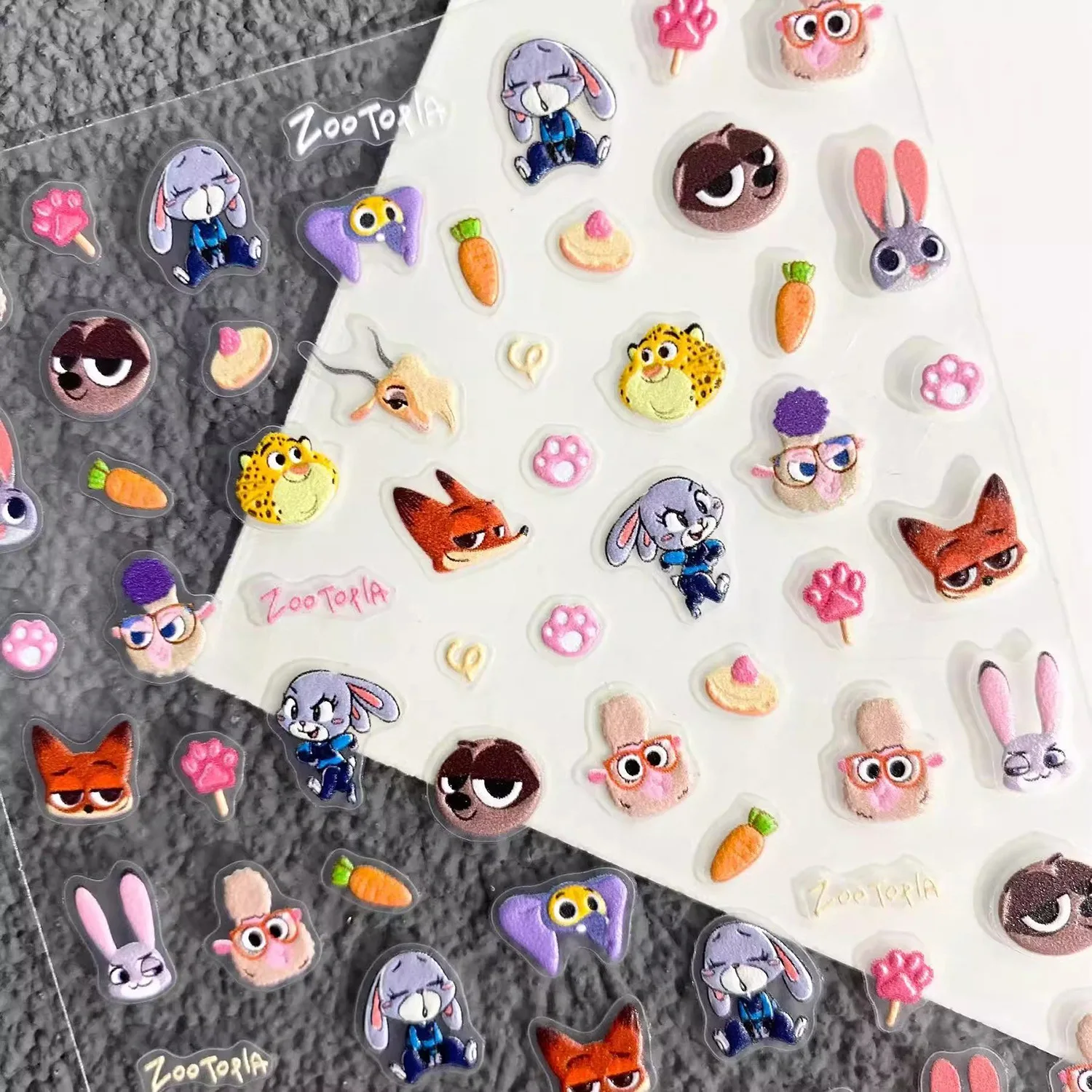 Nail Art Zootopia - 2PCS Cute Cartoon Zootopia Stickers 3D