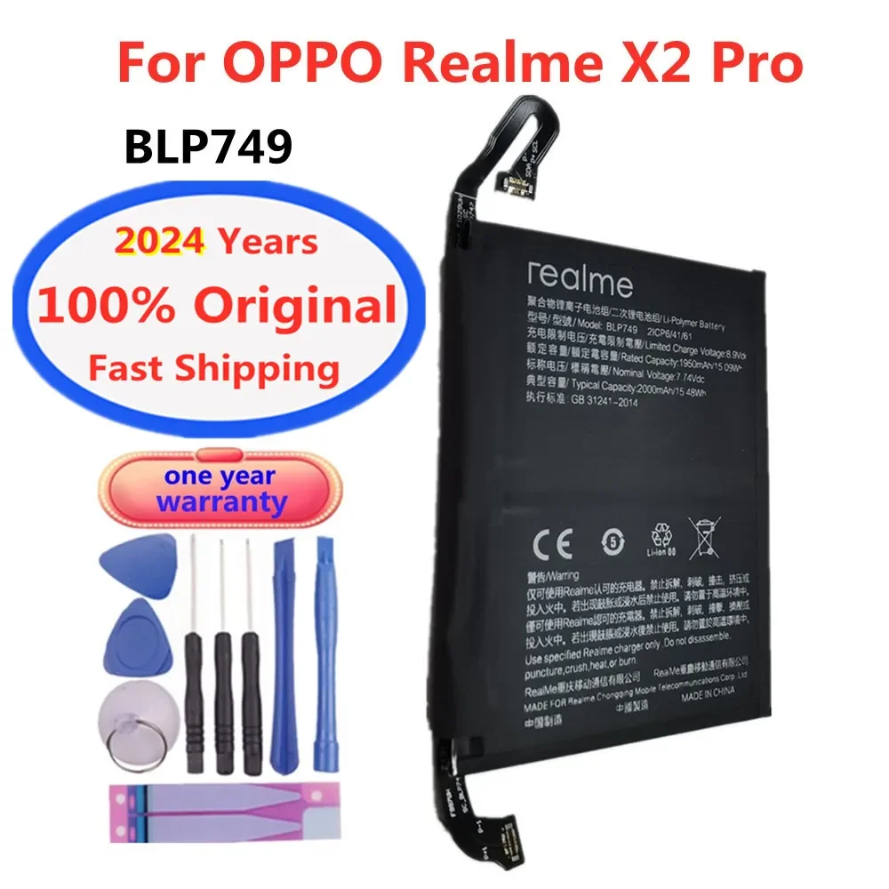 

2024 Original 4000mAh BLP749 Original Battery For OPPO Realme X2 Pro X2Pro RMX1931 High Quality Mobile Phone Bateria Battery