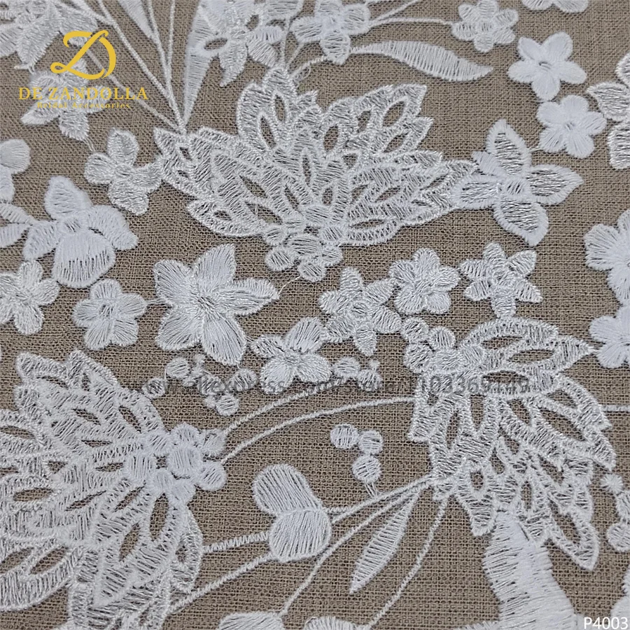 1 Yard Off-White Wedding Dress Lace Fabric Floral Tulle Embroidery  Crafted  For Bridal Evening,Party Dress Fabric Width 120cm