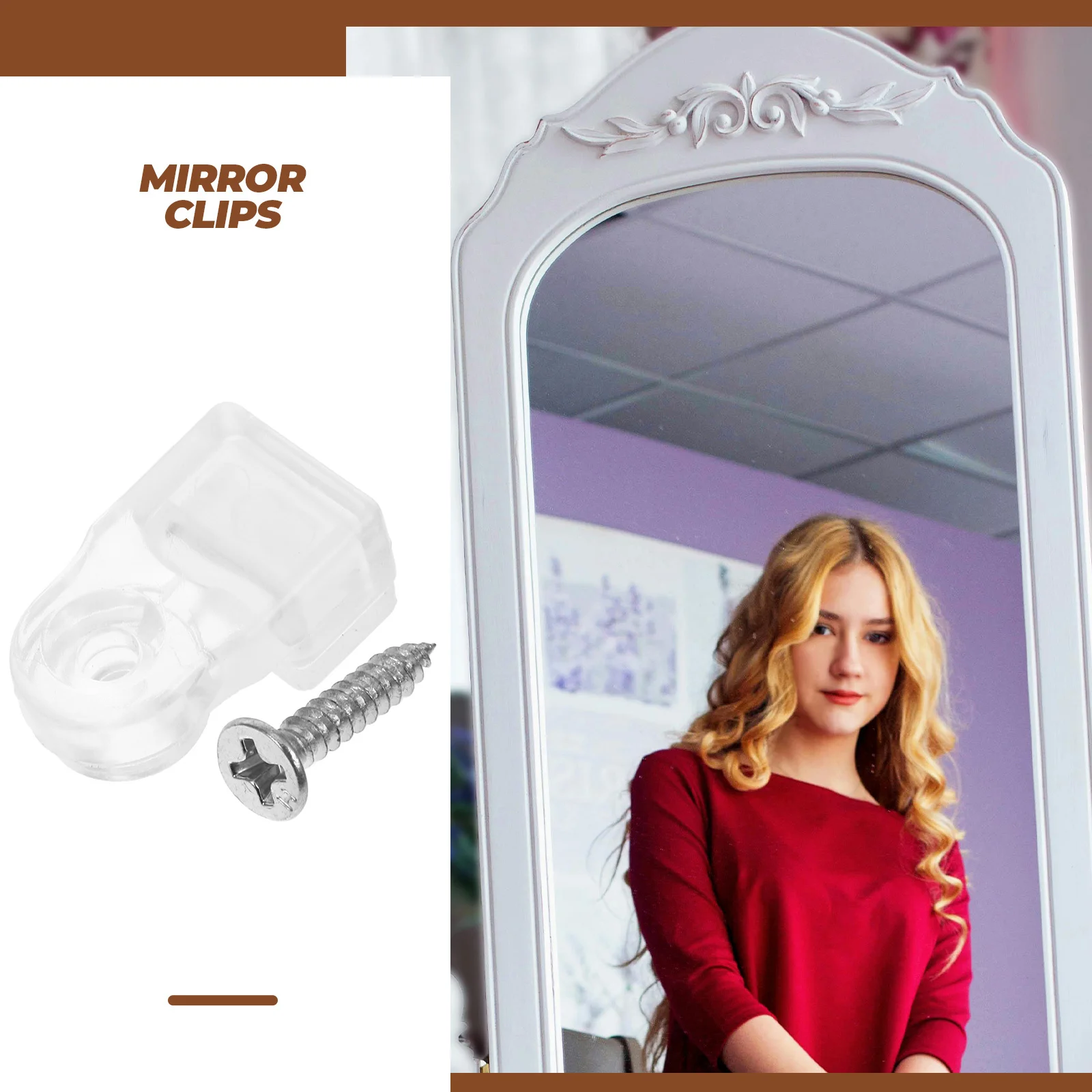 50 قطعة مقاطع زجاجية مرآة شفافة خزانة تثبيت التجنيب كليب قابل للتعديل زاوية الزجاج المشبك لإطارات الصور