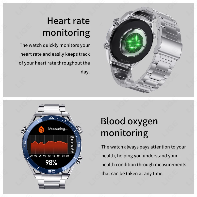 For IOS Android NFC Smart Watch Men GPS Tracker AMOLED 454*454 HD Screen Heart Rate ECG+PPG Bluetooth Call Smartwatches 2024 New image 5