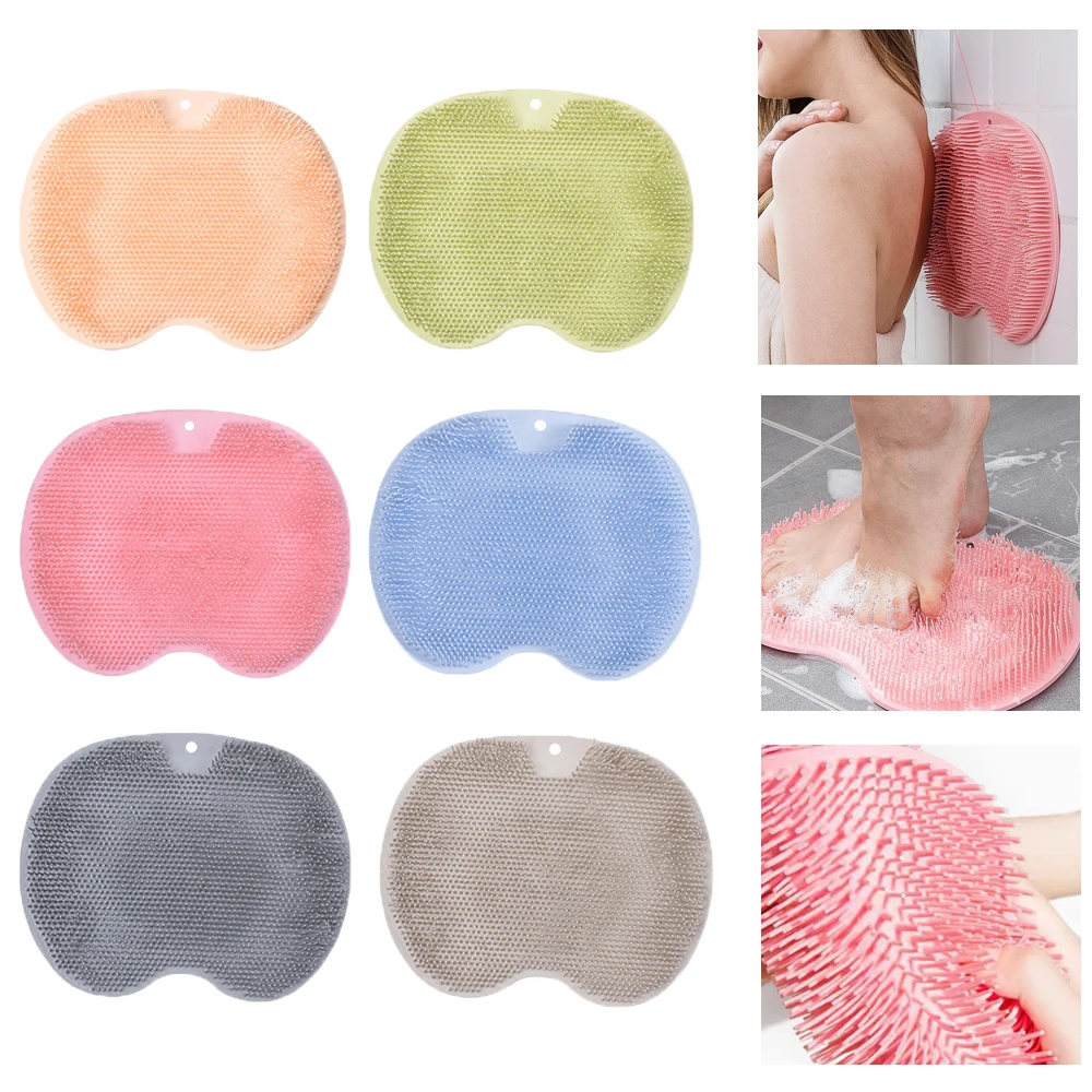 

Shower Foot Back Scrubber Silicone Bath Massage Pad Bath Massage Cushion Brush with Suction Cups Wash Foot Mat Exfoliating Brush