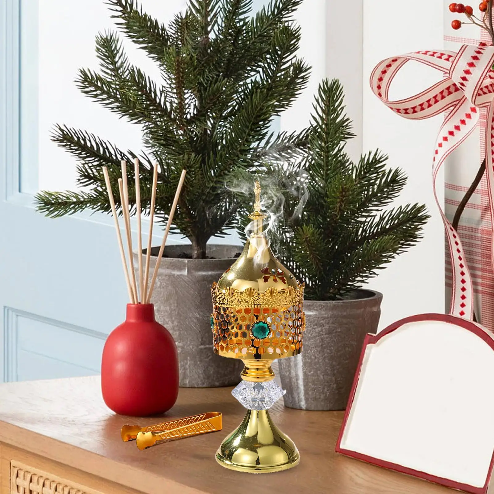 

Incense Holder Incense Coil Censer Metal Decorative Middle East Censer For Living Room Yoga Studio Hotel Study Bedroom Fragrance