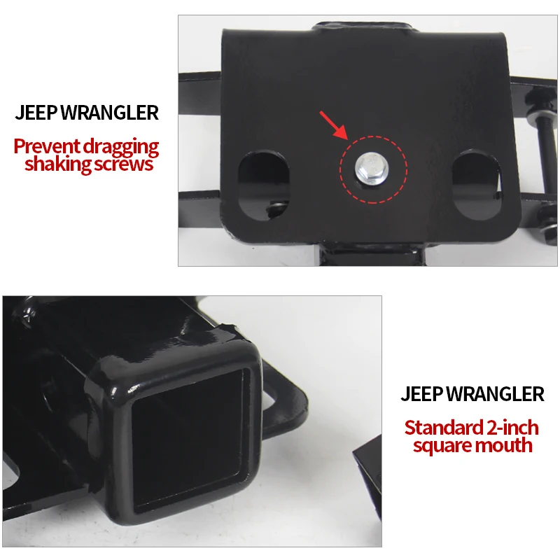 Modification of 2-inch square mouth base For Jeep Wrangler JK/JL 4x4 off road accessories Convenient to use trailer hook device