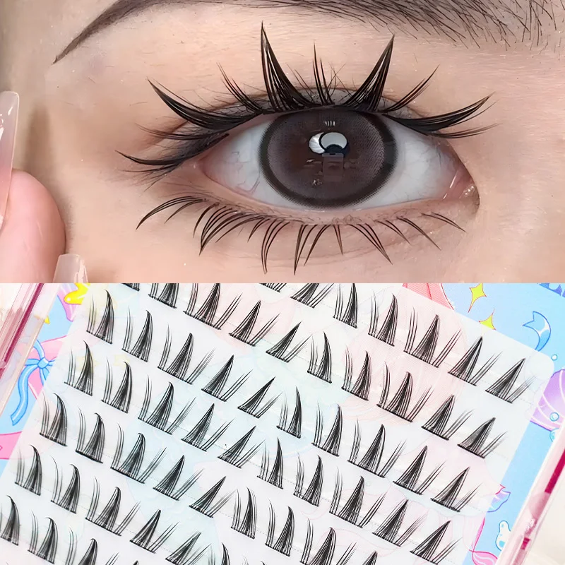 

New Skew Fly Sun Flower False Eyelashes Cat Cartoon Eye Lashes Natural Dense Novice Sectional Type Eyelash Makeup Tool