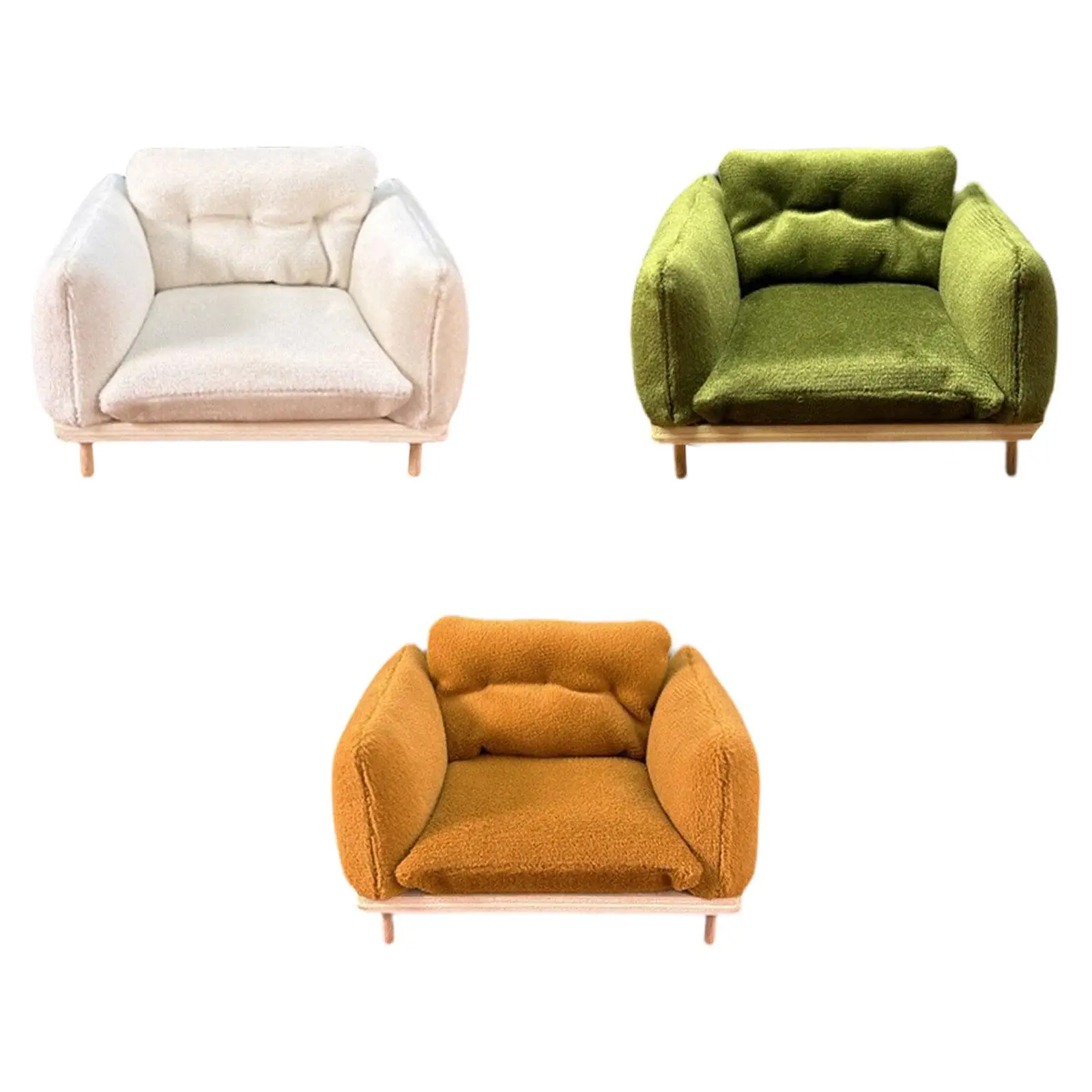 

Dollhouse Armchair 1: 12 Dollhouse Decoration Scene Decoration Elegant Decorative Realistic Modern Tiny Model Mini Sofa Model