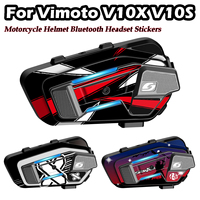 For Vimoto V10X V10S Motorcycle Helmet Bluetooth Headset Decorative Stickers Earphone Headphone Protective Decals Accessories