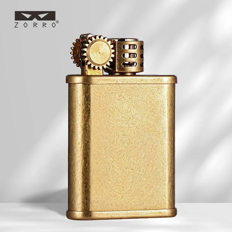 ZORRO Original Copper Plate Special-shaped Kerosine Lighter, Creative and Personalized High-end Popular Men's Cigarette Lighter