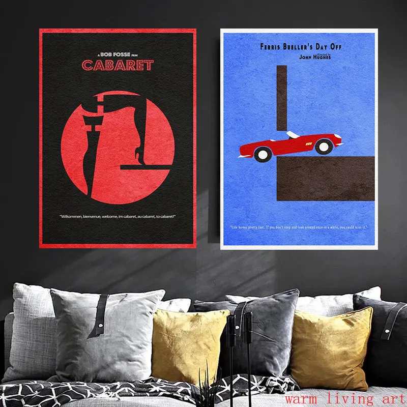 80S Nordic Movie Grease Pulp Fiction Poster Dancing Aesthetic Minimalist  Wall Art Vintage Canvas Godfather Posters Home Decor