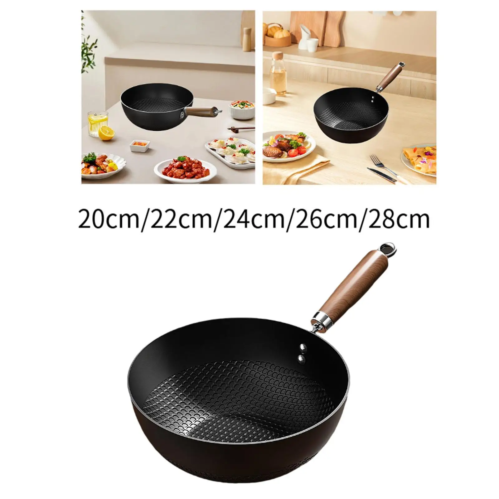 

Iron Work Easy to Clean Cooking Pan Non Stick Small Stir Fry Pan for Stir Frying Boiling Cooking for Induction Electric Gas