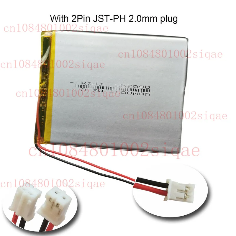 3.7V 3000mAh 11.1Wh Batería recargable de polímero de litio Li Lipo 357090 JST 2Pin Plug WYORESY