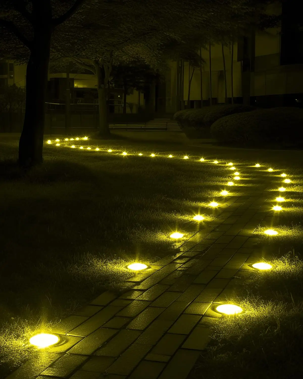 Imagem -04 - Outdoor Solar Powered Disk Lights Ip68 Impermeável Luzes de Paisagem para Yard Pathway Walkway Driveway Garden