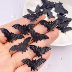 100 sztuk tkanina filcowa fajny czarny nietoperz śliczne naszywki DIY Craft aplikacja na odzież spinka do włosów części Halloween Decor Craft E752