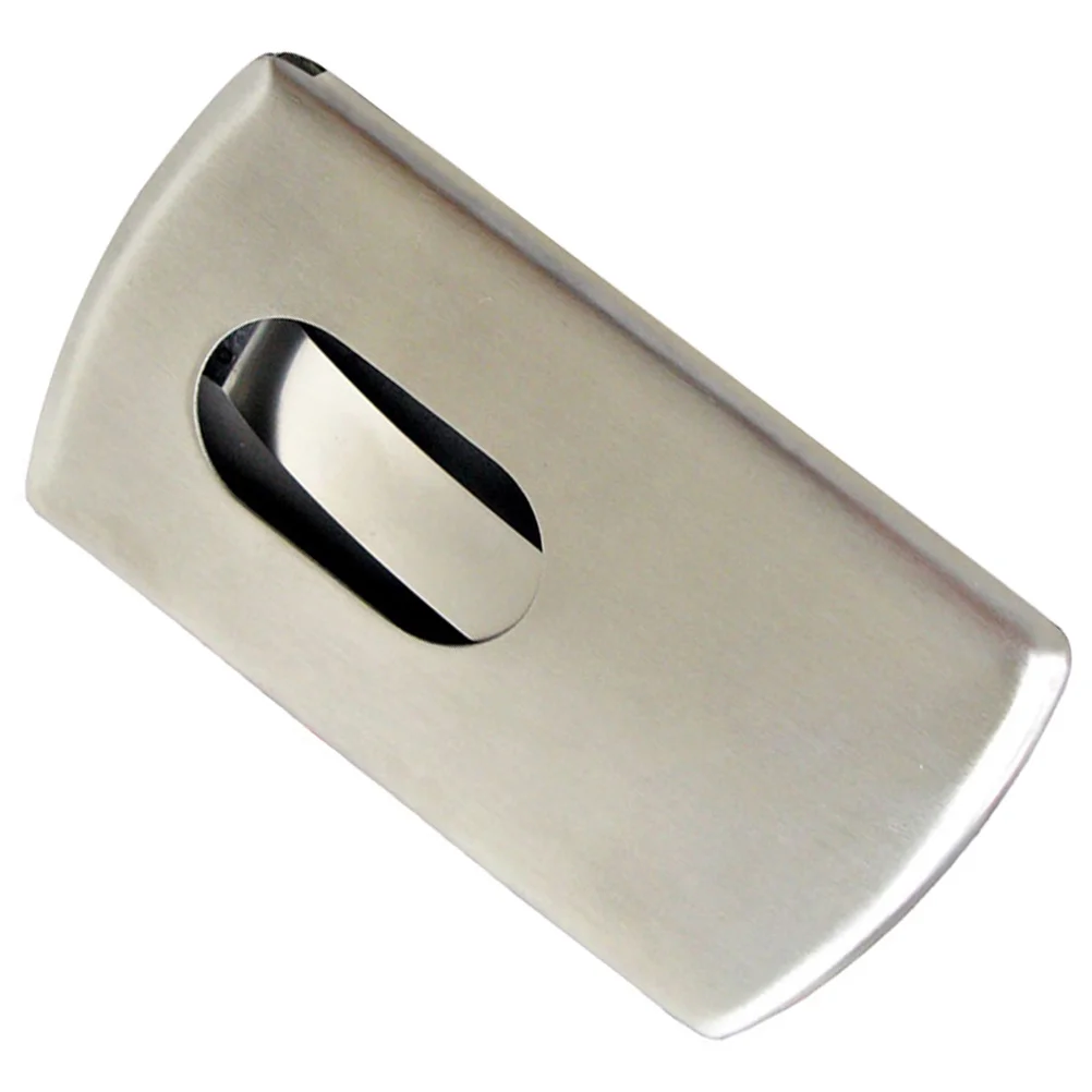 1pc Metal Business Card Holder Silver Portable Name Case Organizer For Credit Gift Cards Name Cards Storage Sleek Design Table