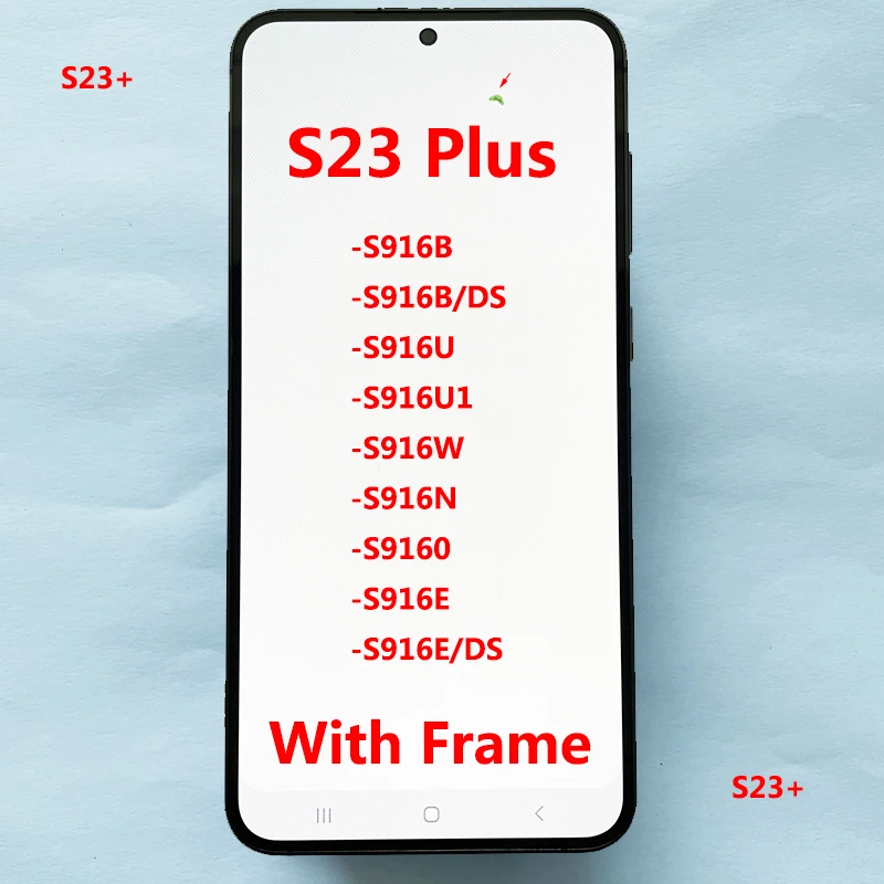 6.6'' AMOLED Display For Samsung S23+ S916W S916B LCD Touch Screen Digitizer For Samsung S23 PLUS With defects LCD 80% New Frame