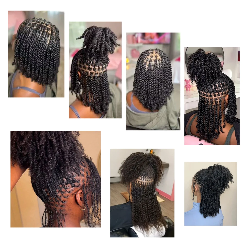 نابض الأفرو تويست جدائل شعر صناعية يانكي تويست ماريلي جديلة فو لوكس الكروشيه ملحقات السائبة للتصفيف السريع