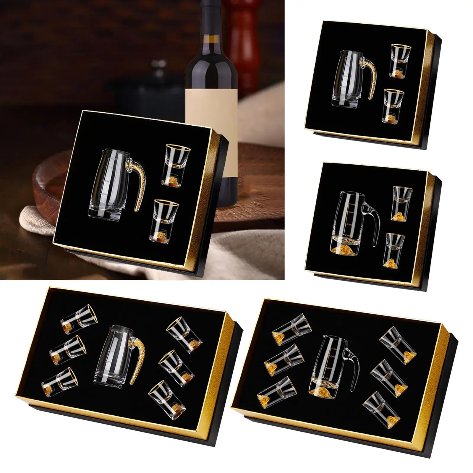 

Набор для вина из золотой фольги, посуда для бара с наливом, бытовые стеклянные стаканы для мужчин, роскошный подарочный набор для дома и сада, подарочная коробка для бара