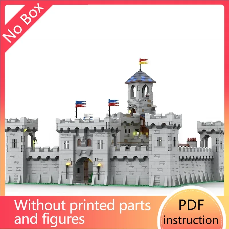 middeleeuws kasteelstad bakstenen middeleeuws militair fort stronghold ridder architectuur blokken moc modulaire bakstenen kasteel houd mocC