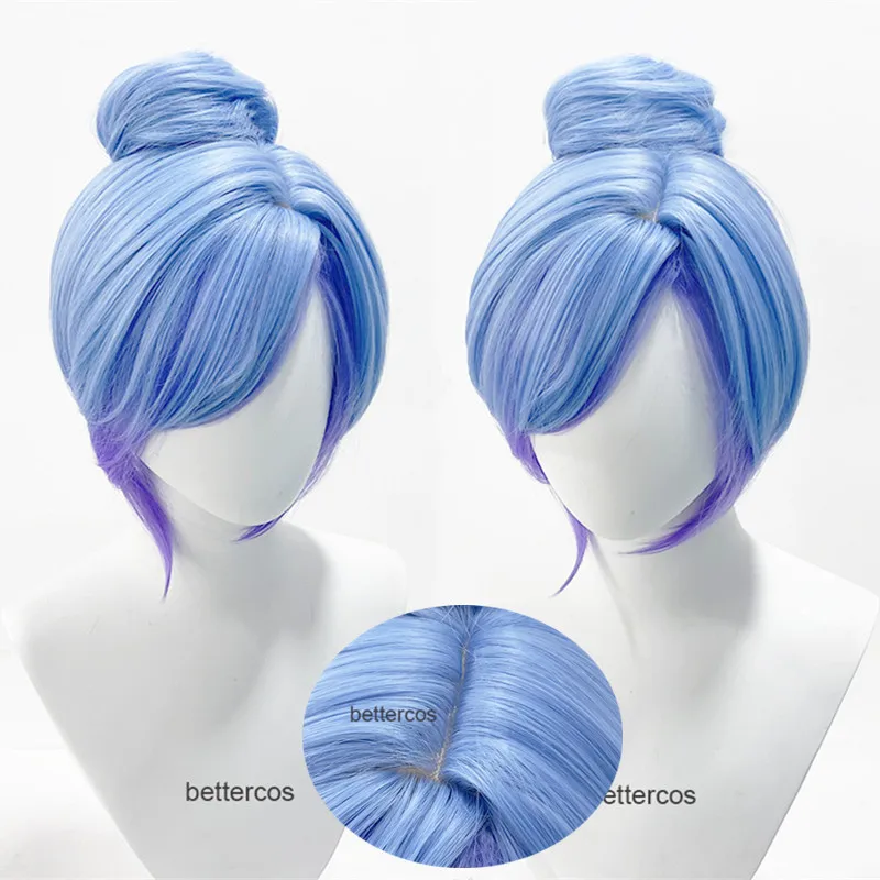 

Orianna Reveck Cosplay Wig LOL Star Guardian The Lady of Clockwork Blue Purple Gradient Synthetic Hair Heat Resistant Wigs