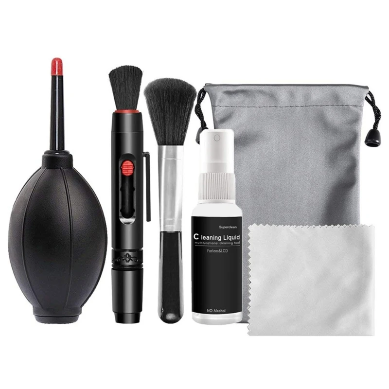 DX62 6 in 1 Camera Cleaning Kit Professional DSLR Lens Cleaning Tools with Portable Storage Bag for Sensor Camera Lens keypad