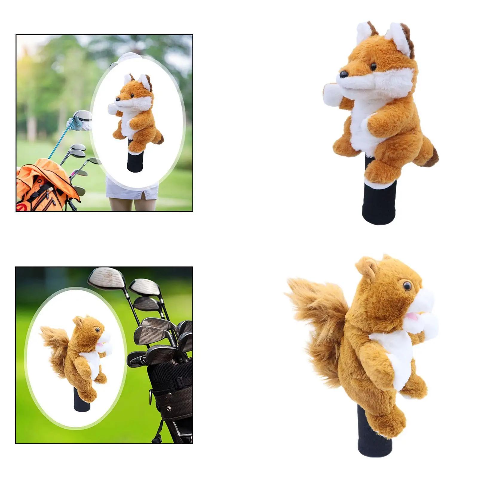 

Animal Plush Golf Driver Headcover Knitted Protector for Wood Club Fairway Hybrid Cover for Golf Gift Supplies