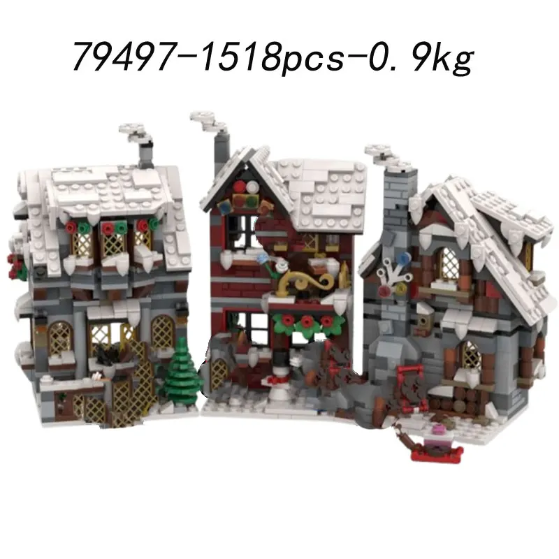 In-stock small particle building blocks MOC-79497 1518pcs Castle Building Toy 3D Model Gift Educational DIY Ornament