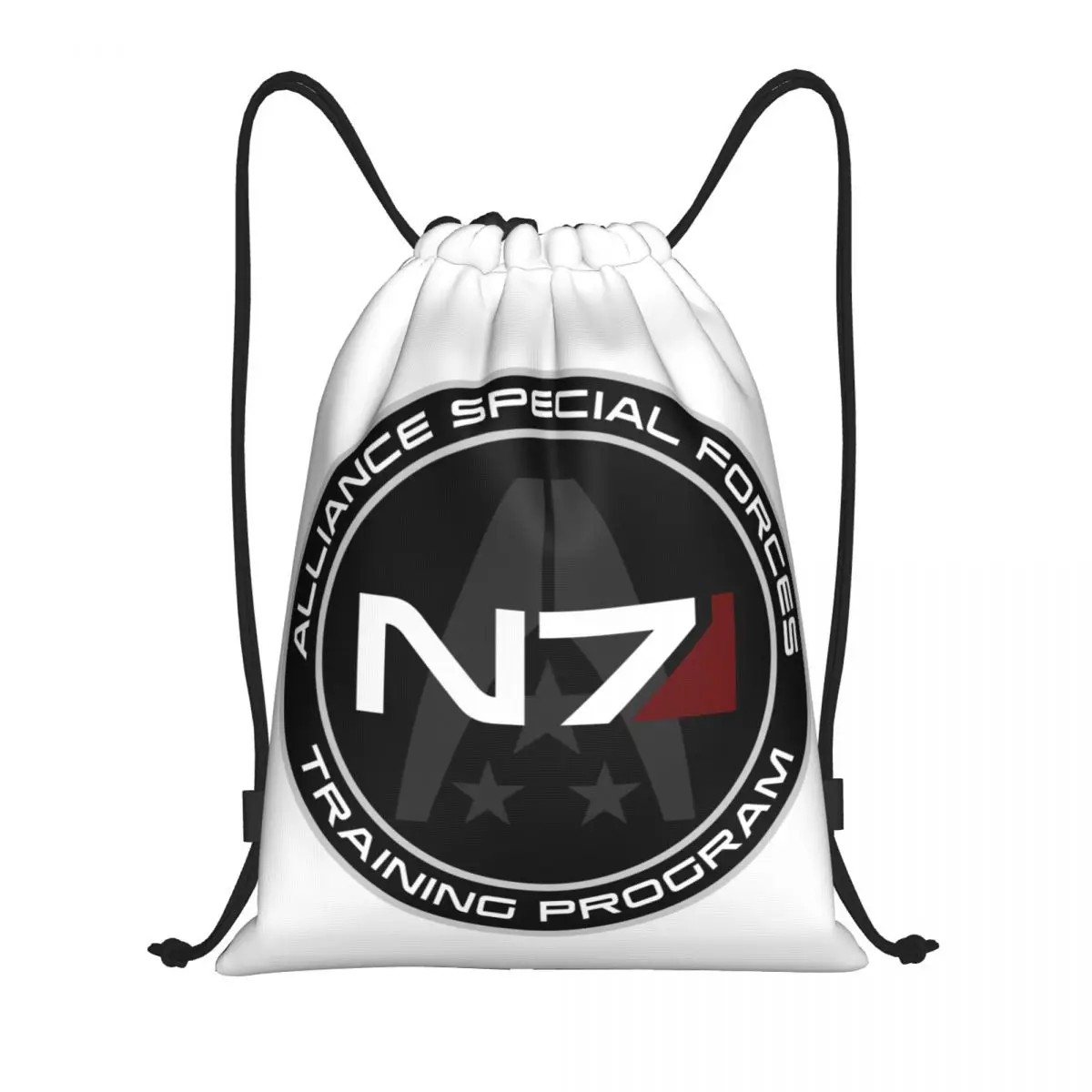 Custom Alliance Mass Effect N7 Drawstring Sacos Das Mulheres Dos Homens Leve Jogo De Vídeo Esportes Ginásio Mochila De Armazenamento