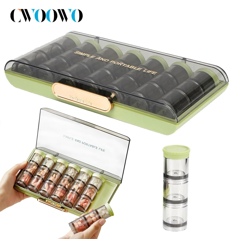 

1PCS Pill Organizer 3 Times a Day,Daily Pill Box Container with 21 Compartments,Large Weekly Medicine Case 7 Day, for Fish Oils