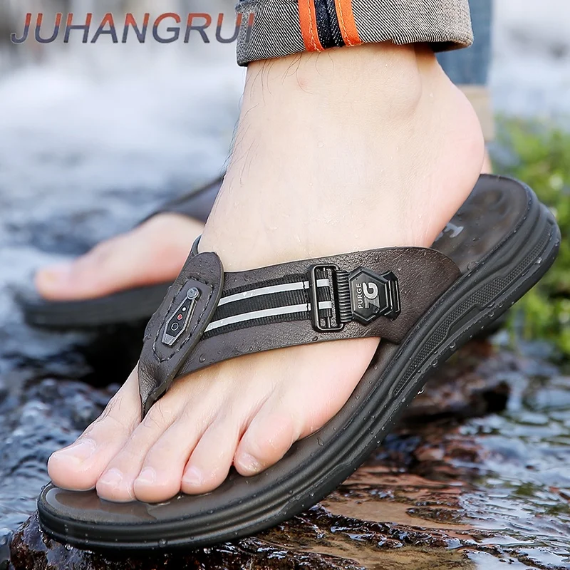 New Arrival Men's Casual Slippers Non-Slip Summer Beach Sandals Suitable for Outdoor Leisure Sports Half Drag Slides Flip Flops