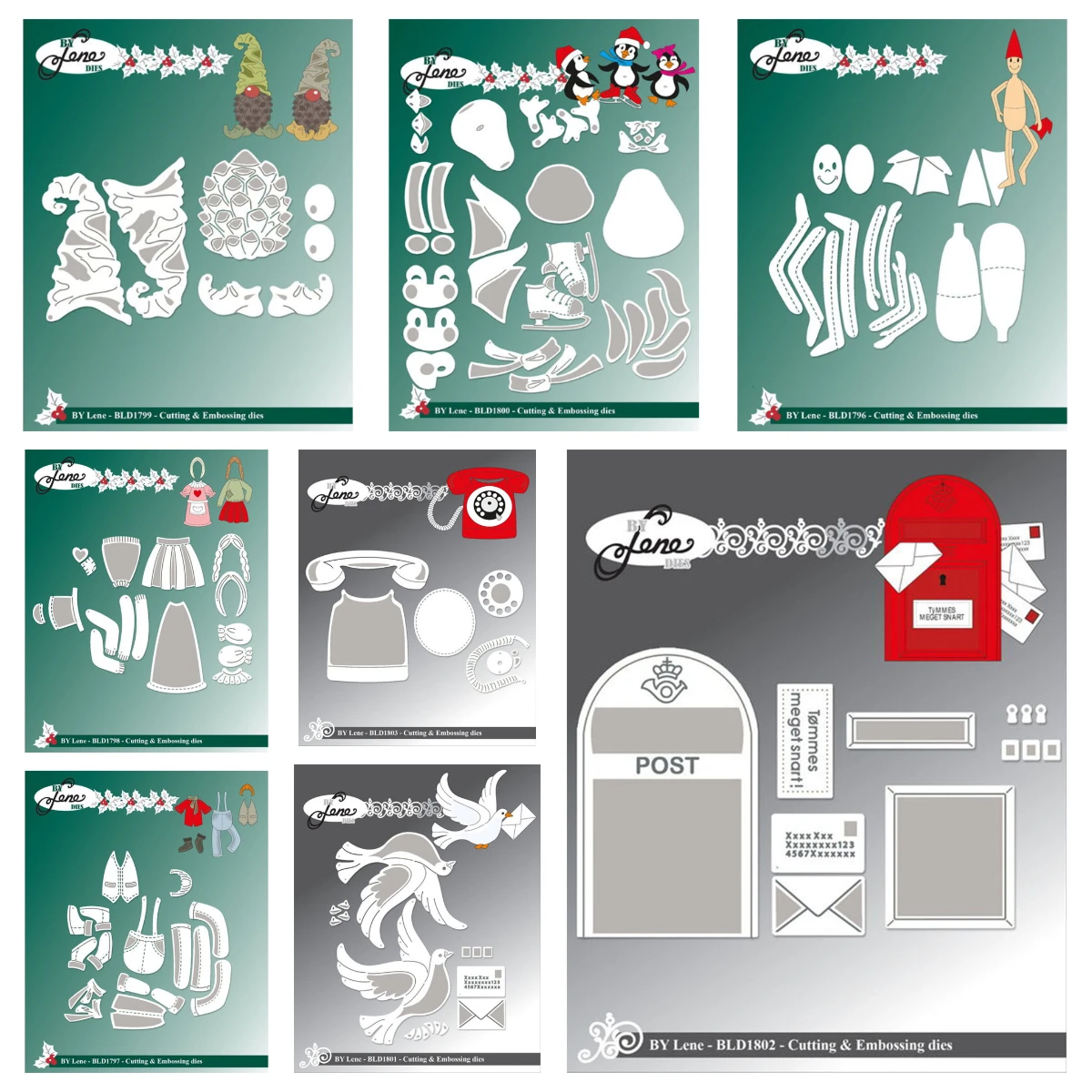 

2025 New Cutting Dies Merry Christmas Text Santa Claus Accessories Penguins Gnomes Elf die DIY Scrapbook Card Embossing Template