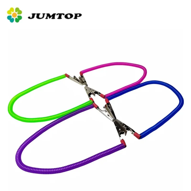 JUMTOP Dental Scarf Clip Flexible Bib Clips Chain Napkin Holder Spring Rope