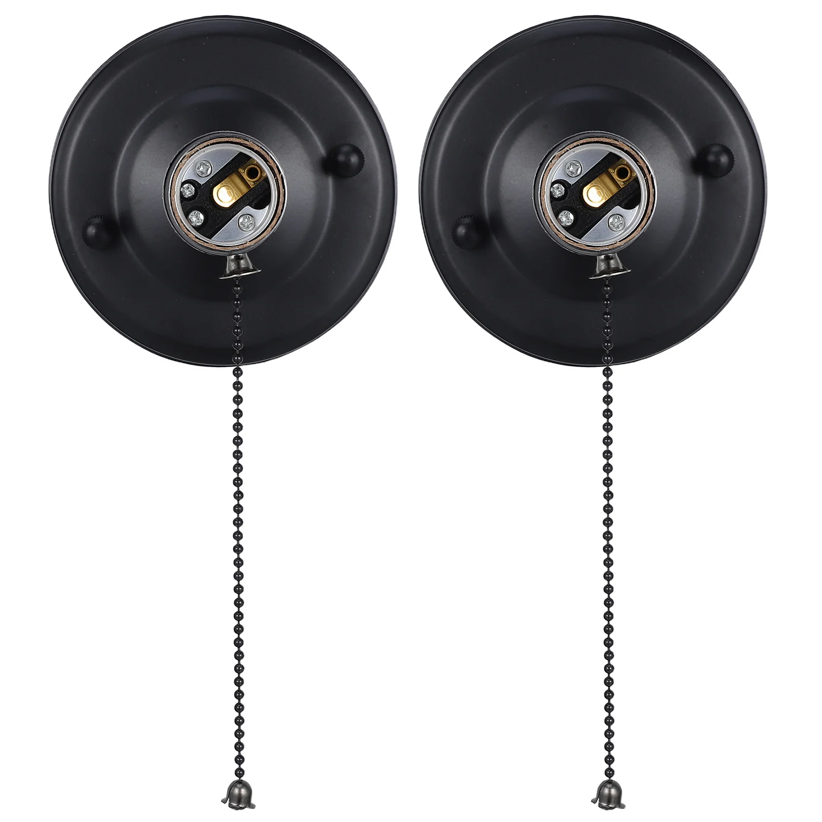 

2Pcs Vintage Wall Lamp Base E27 Screw Lamp Holder Pull Chain Switch DIY Ceiling Light Socket Retro Bulb Holder Light Accessories