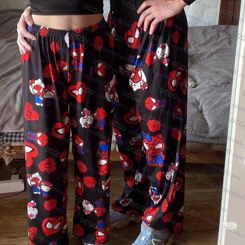 

Autumn Fashion Men's Pajama Pants Loose Casual Pants Anime Hello Kitty Pajama Trousers Summer Couple Thin Style Home Clothing
