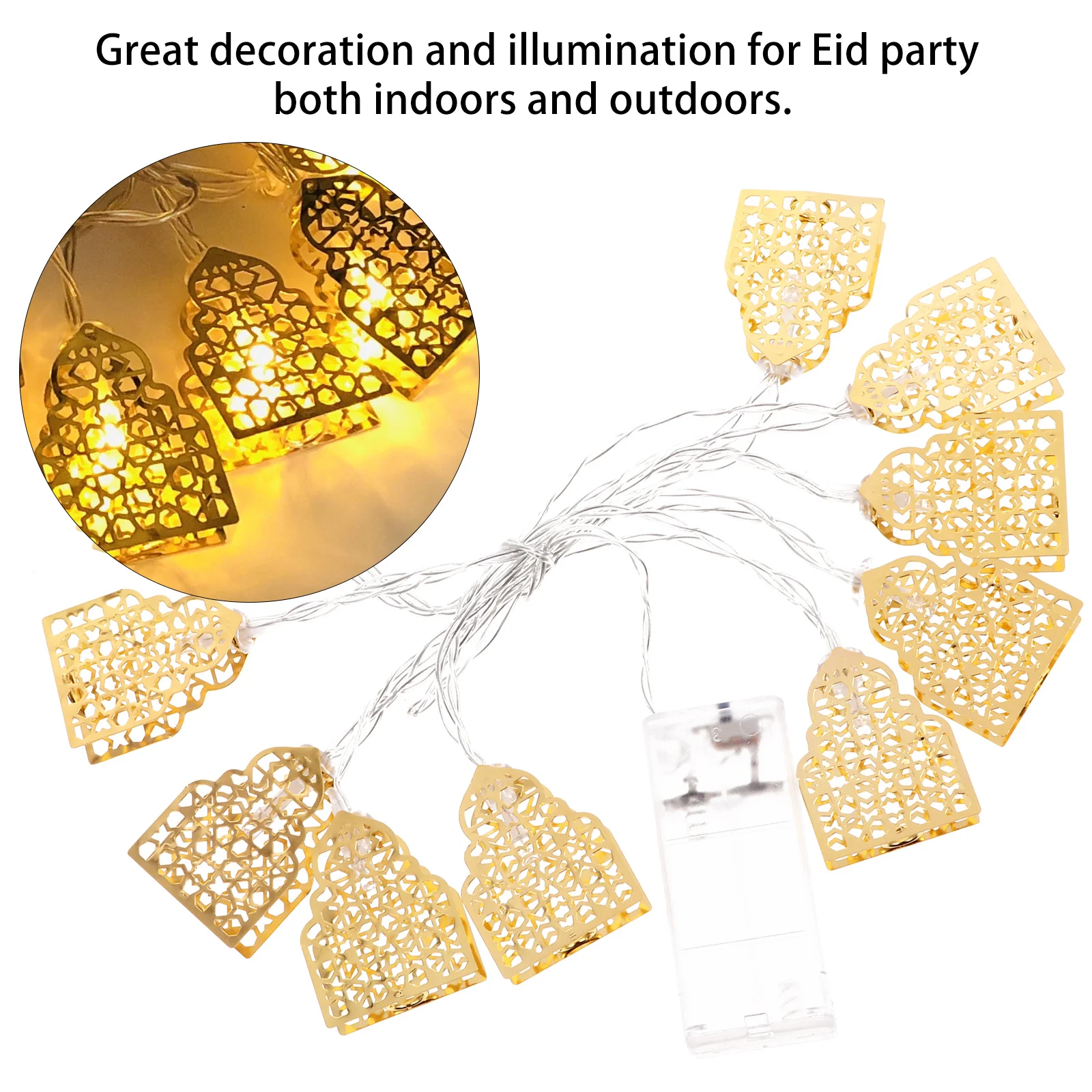 10LED عيد مبارك قلعة LED سلسلة ضوء صديقة للبيئة معلقة ضوء ديكور الحفلات للاستخدام الداخلي والخارجي